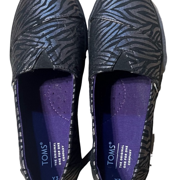 TOMS Zebra Print Alpargata Slip On Shoes - Picture 4 of 4